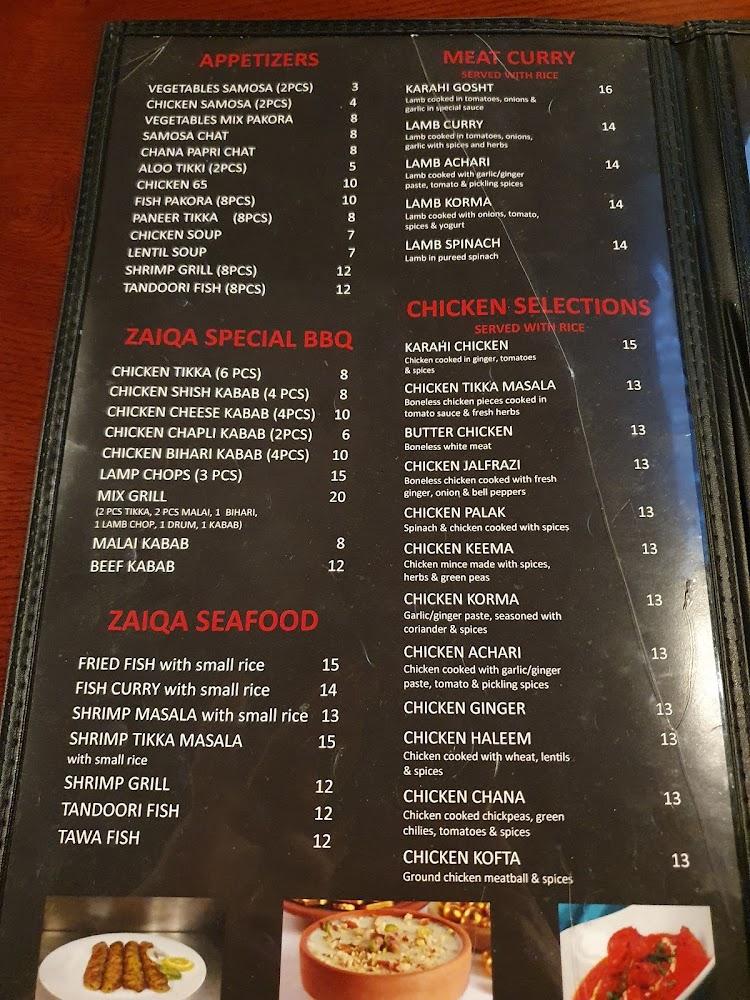 Zaiqa Kabab & Grill - Menu Scan 2