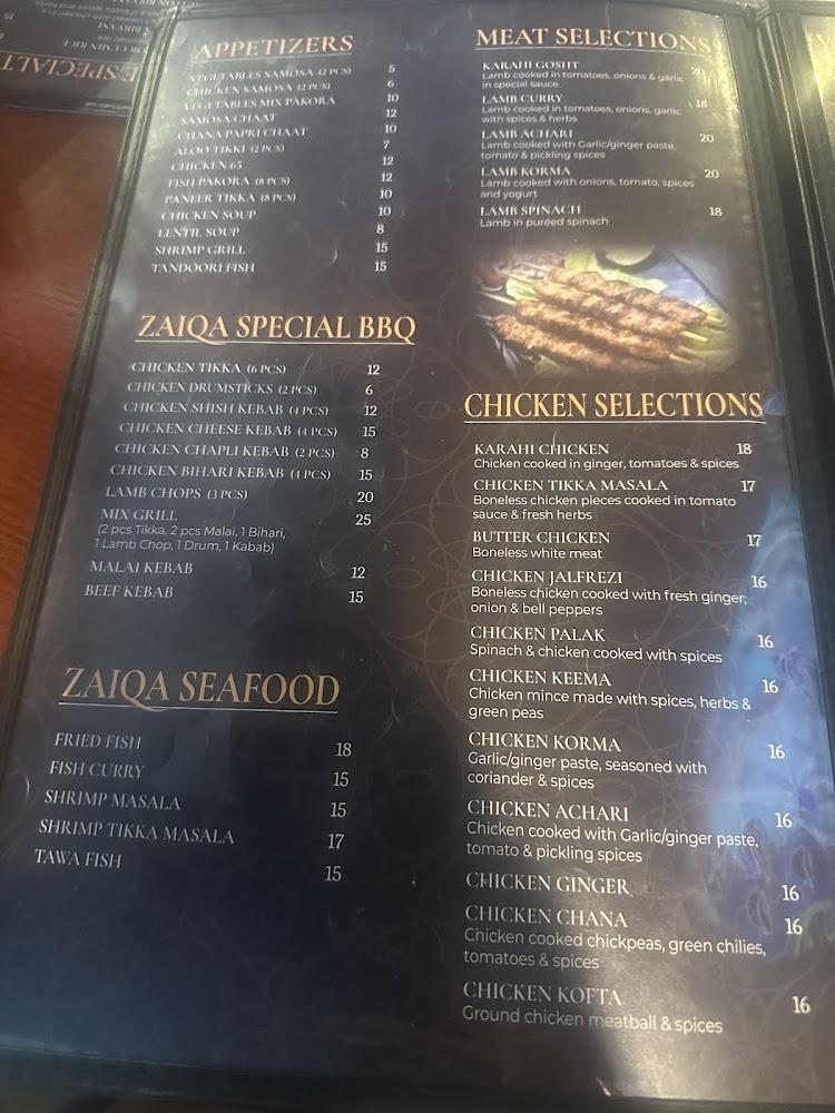 Zaiqa Kabab & Grill - Menu Scan 4